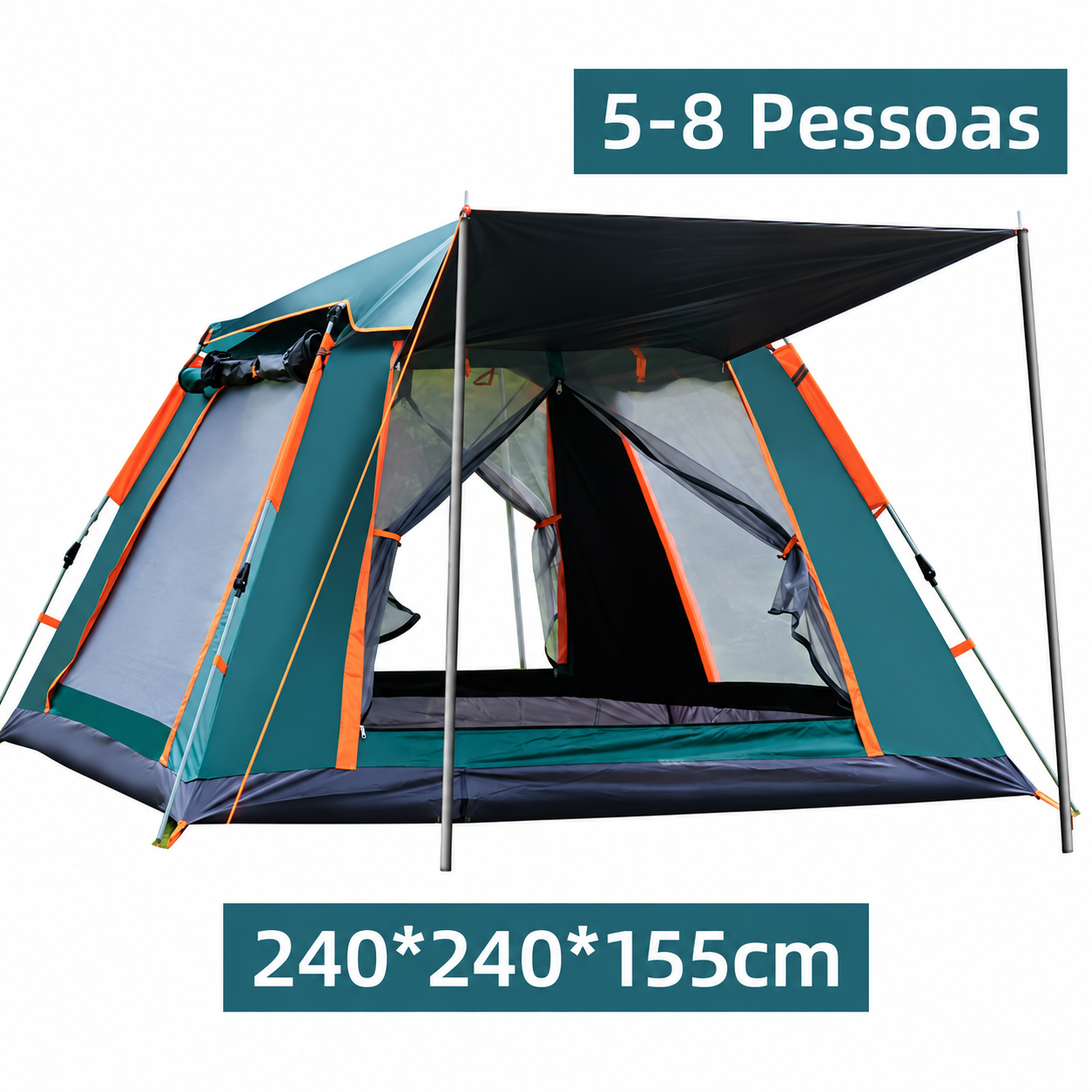 Barraca Automática Joyfox Camping 5-8 Pessoas Impermeável UPF 50+